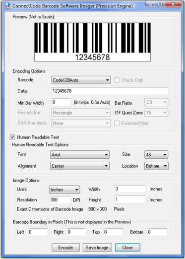 ConnectCode Barcode Software Imager screen shot