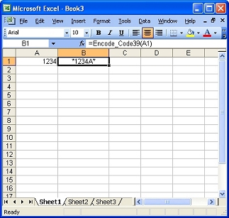 Using The Barcode Font In Microsoft Excel Spreadsheet