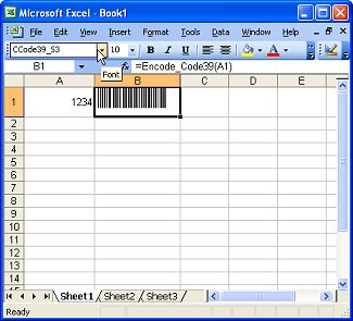 Using The Barcode Font In Microsoft Excel Spreadsheet