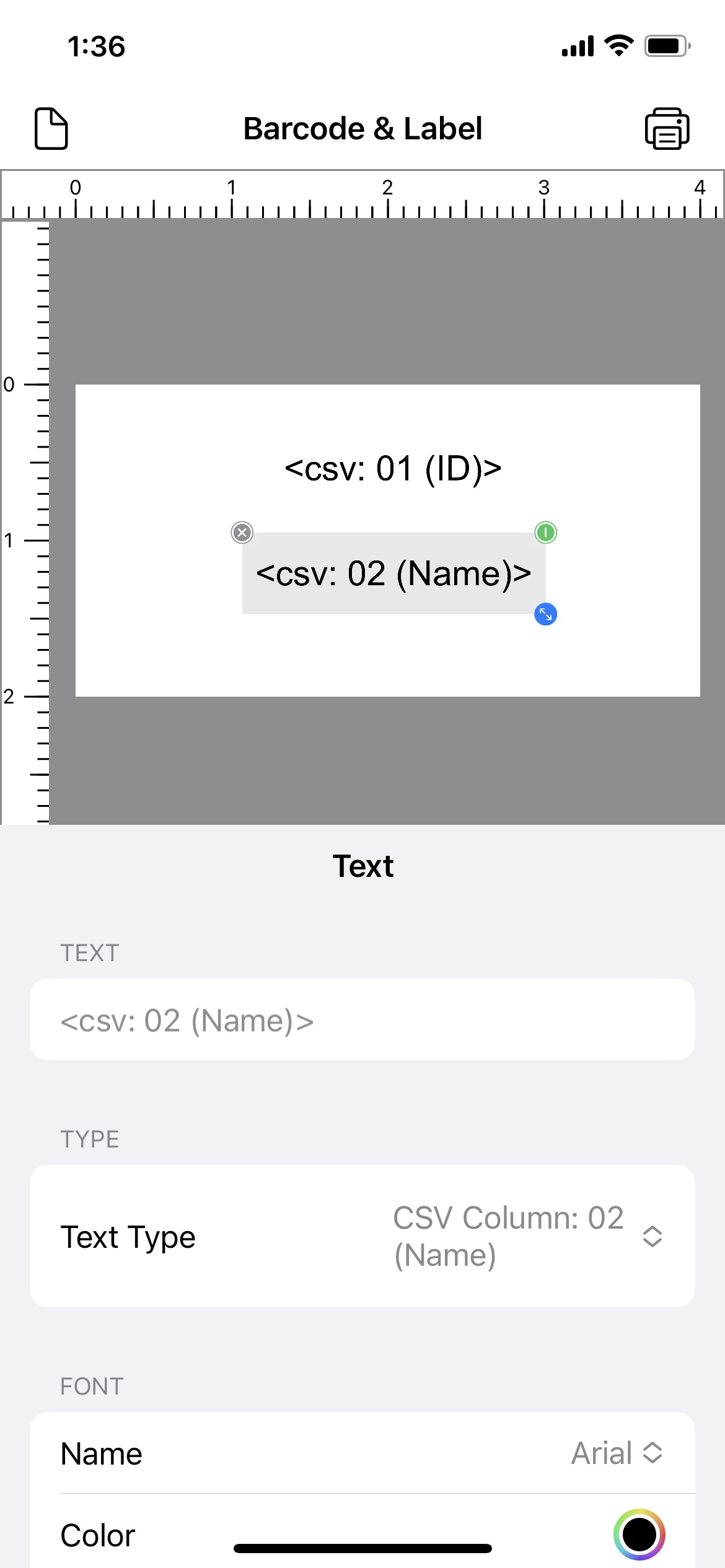 Print labels with data from CSV files on an iPhone/iPad/Mac