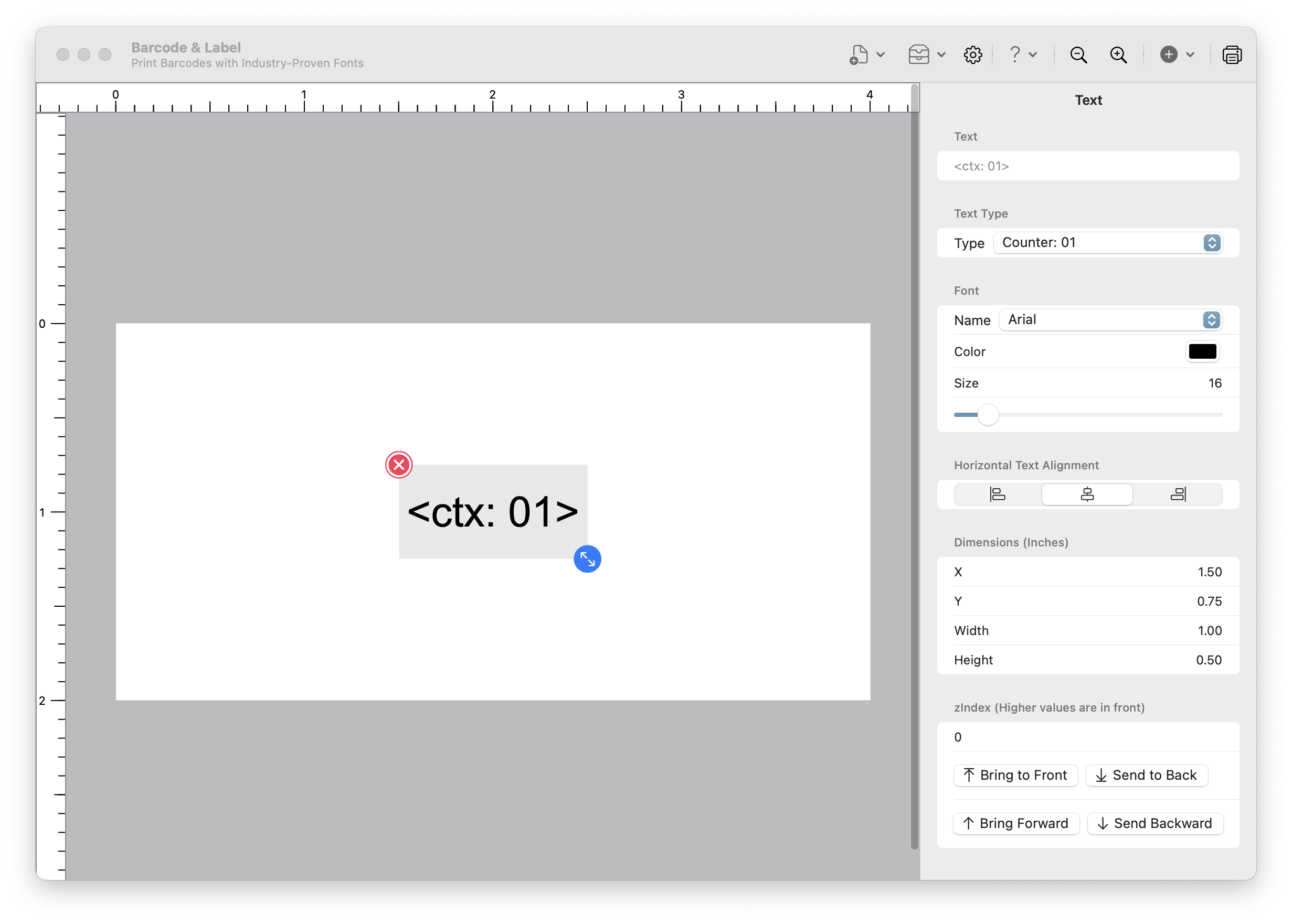 Mac Labels Running Number